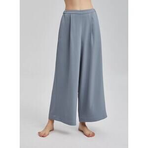 Nap Women's Lounge Cloud Blue Wide Leg Satin Feel Pajama Pants Size Large